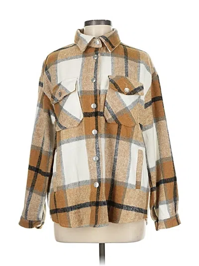 Pre-owned Shein Fleece Jacket In Brown