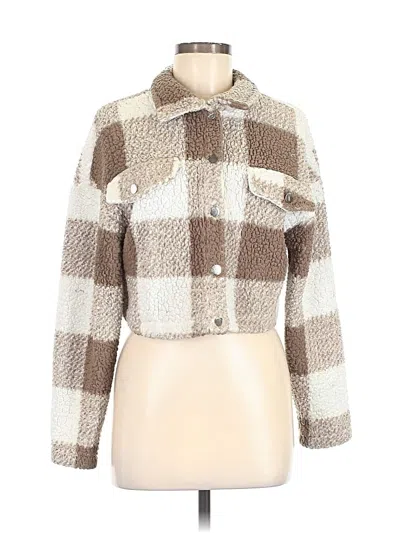 Pre-owned Shein Fleece Jacket In Brown