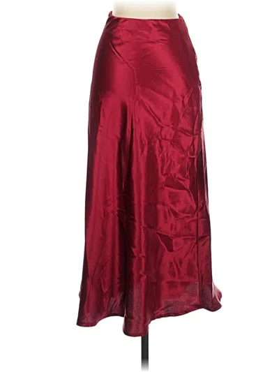 Pre-owned Shein Formal Skirt In Burgundy