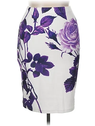 Pre-owned Shein Formal Skirt In Purple