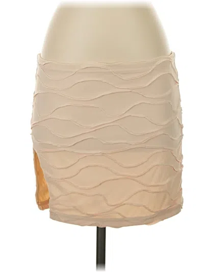 Pre-owned Shein Formal Skirt In Tan