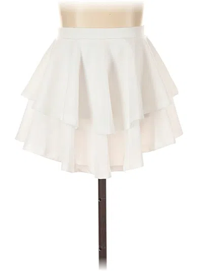 Pre-owned Shein Formal Skirt In White