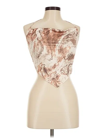 Pre-owned Shein Halter Top Tan Strapless Neckline Tops