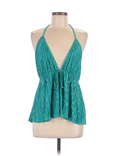 Pre-owned Shein Halter Top Teal Tops In Blue
