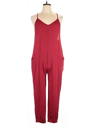Pre-owned Shein Jumpsuit In Burgundy