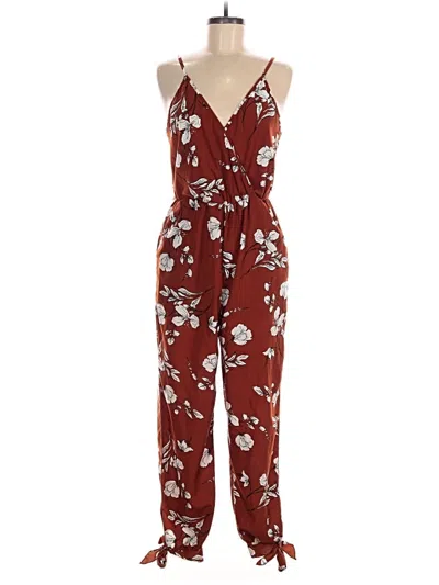 Pre-owned Shein Jumpsuit In Burgundy