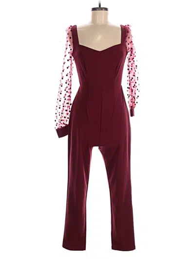 Pre-owned Shein Jumpsuit In Burgundy