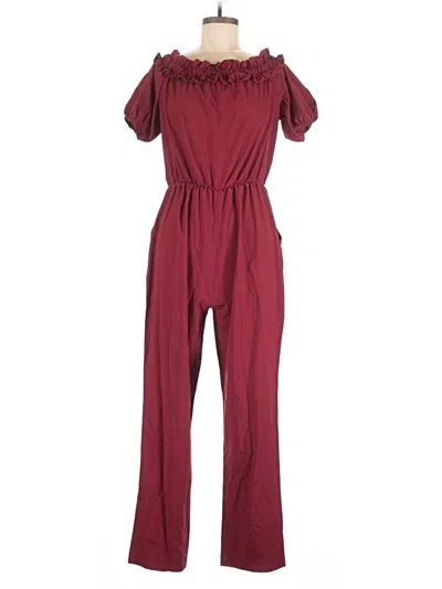 Pre-owned Shein Jumpsuit In Burgundy