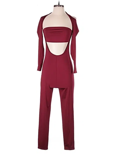 Pre-owned Shein Jumpsuit In Burgundy