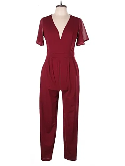 Pre-owned Shein Jumpsuit In Burgundy