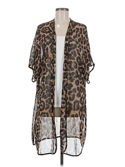 Pre-owned Shein Kimono In Brown