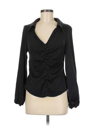 Pre-owned Shein Long Sleeve Blouse In Black