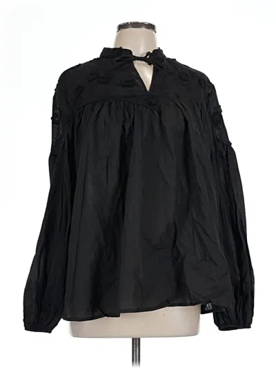 Pre-owned Shein Long Sleeve Blouse In Black