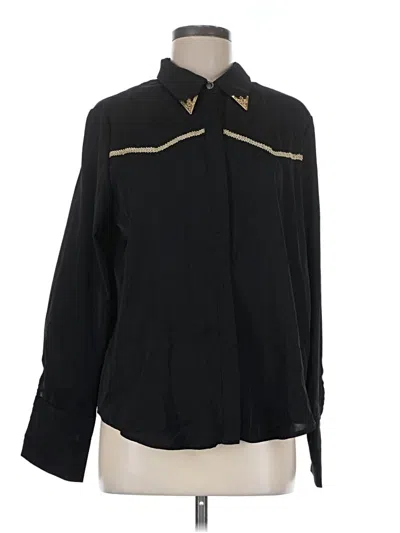 Pre-owned Shein Long Sleeve Blouse In Black