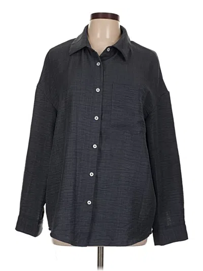 Pre-owned Shein Long Sleeve Blouse In Black