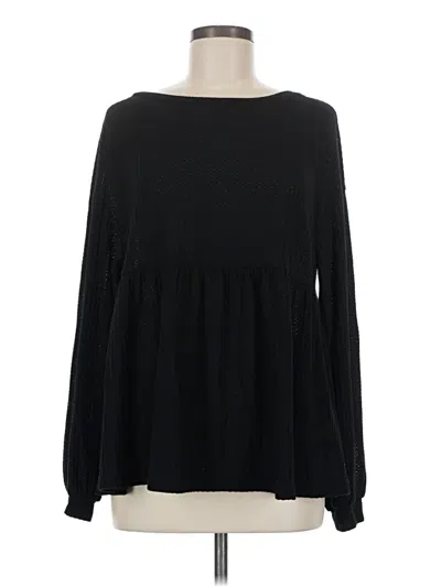 Pre-owned Shein Long Sleeve Blouse In Black