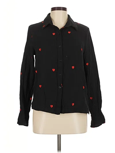 Pre-owned Shein Long Sleeve Blouse In Black