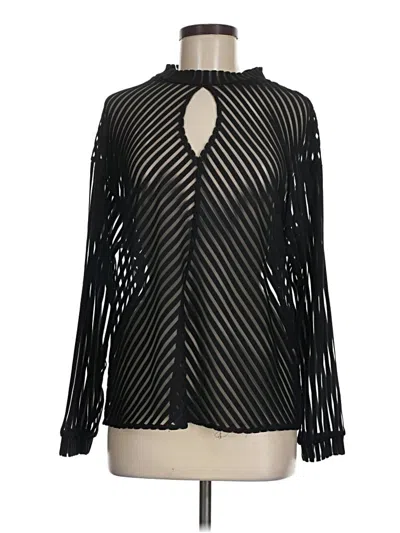 Pre-owned Shein Long Sleeve Blouse In Black