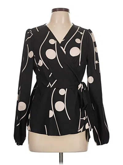 Pre-owned Shein Long Sleeve Blouse In Black