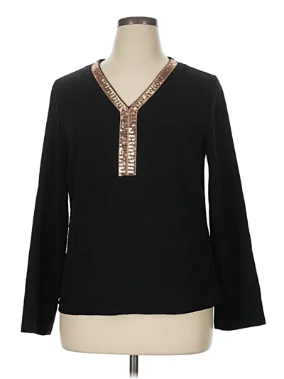 Pre-owned Shein Long Sleeve Blouse In Black