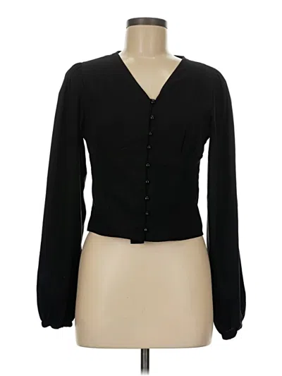 Pre-owned Shein Long Sleeve Blouse In Black