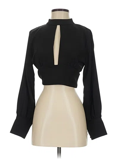 Pre-owned Shein Long Sleeve Blouse In Black