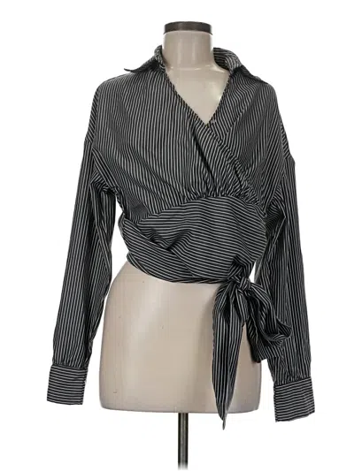 Pre-owned Shein Long Sleeve Blouse In Black