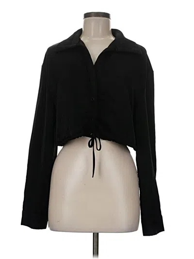 Pre-owned Shein Long Sleeve Blouse In Black