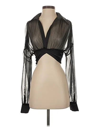 Pre-owned Shein Long Sleeve Blouse In Black