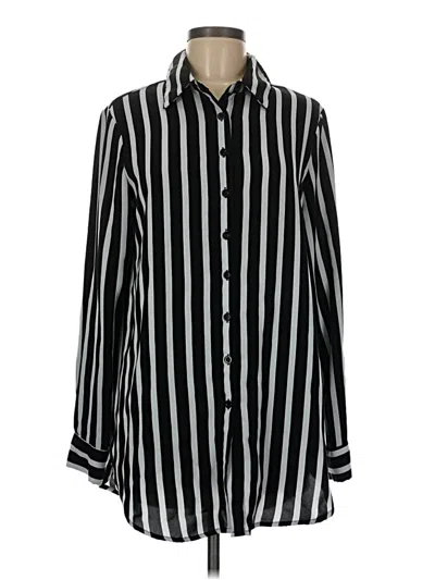 Pre-owned Shein Long Sleeve Blouse In Black
