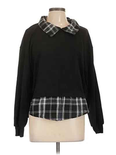 Pre-owned Shein Long Sleeve Blouse In Black