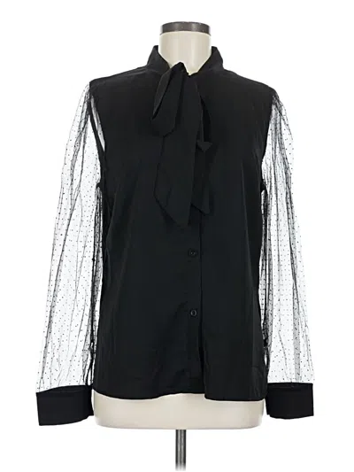Pre-owned Shein Long Sleeve Blouse In Black