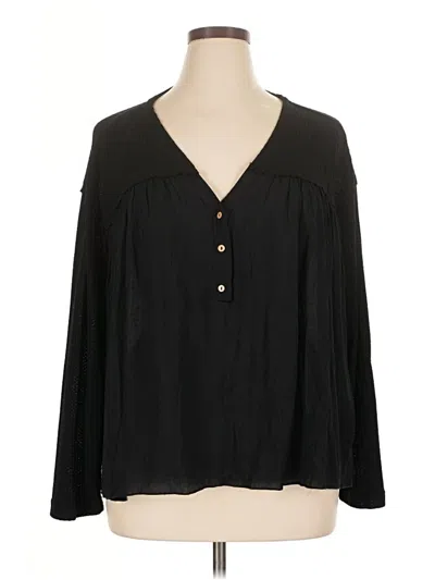 Pre-owned Shein Long Sleeve Blouse In Black