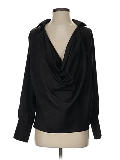Pre-owned Shein Long Sleeve Blouse In Black