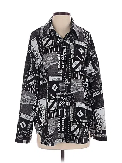 Pre-owned Shein Long Sleeve Blouse In Black