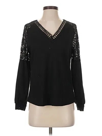 Pre-owned Shein Long Sleeve Blouse In Black