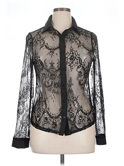 Pre-owned Shein Long Sleeve Blouse In Black