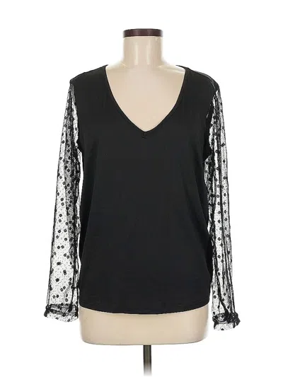 Pre-owned Shein Long Sleeve Blouse In Black