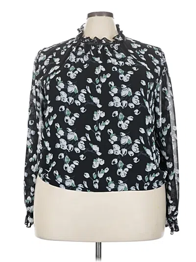 Pre-owned Shein Long Sleeve Blouse In Black
