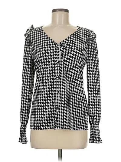 Pre-owned Shein Long Sleeve Blouse In Black