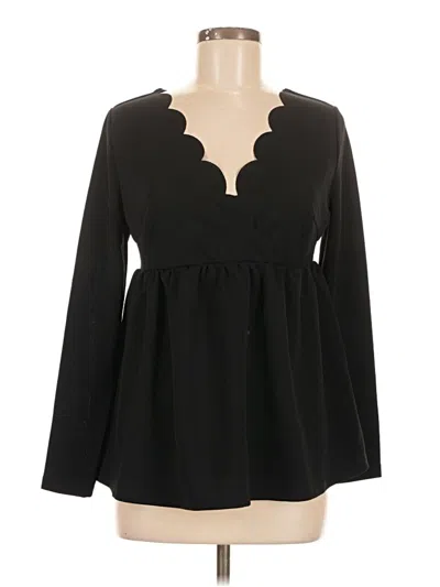 Pre-owned Shein Long Sleeve Blouse In Black