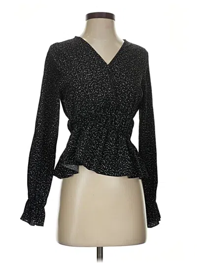 Pre-owned Shein Long Sleeve Blouse In Black