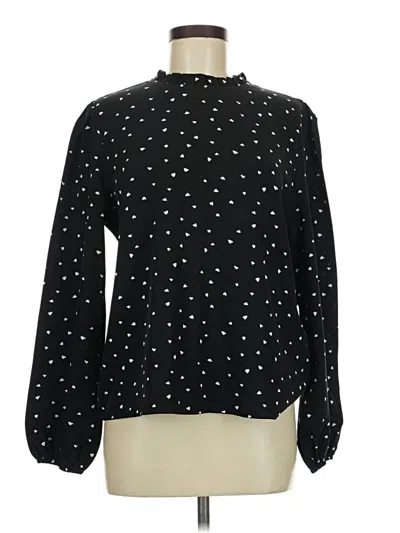 Pre-owned Shein Long Sleeve Blouse In Black