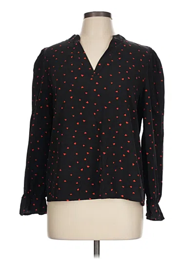 Pre-owned Shein Long Sleeve Blouse In Black