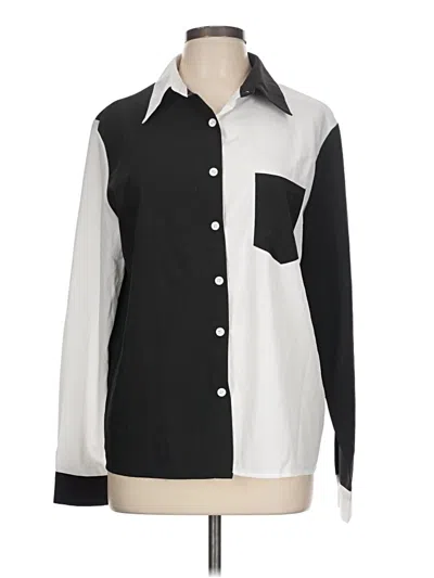 Pre-owned Shein Long Sleeve Blouse In Black