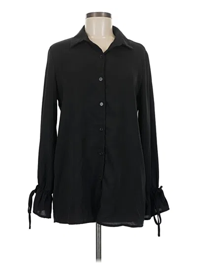 Pre-owned Shein Long Sleeve Blouse In Black