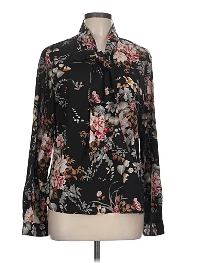 Pre-owned Shein Long Sleeve Blouse In Black