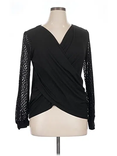 Pre-owned Shein Long Sleeve Blouse In Black