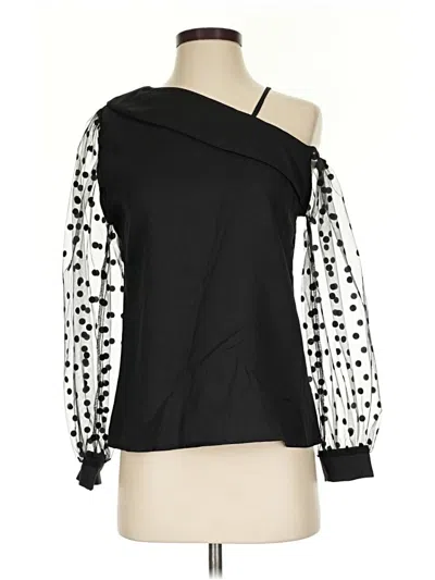 Pre-owned Shein Long Sleeve Blouse In Black