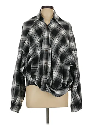 Pre-owned Shein Long Sleeve Blouse In Black
